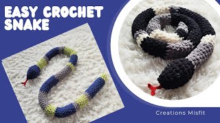 Snake Plushie  Easy Crochet Tutorial [upl. by Htiekal]