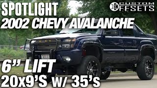 Spotlight  2002 Chevy Avalanche 6quot Lift 20x9 12s and 35s [upl. by Bael]