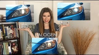 LED vs HID XENON vs HALOGEN  HEADLIGHTS COMPARED [upl. by Battista]