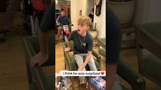 Boys reaction to toy not knowing its real dirt bike is adorable ❤️  Dad almost ruined surprise 😂 [upl. by Assirram30]