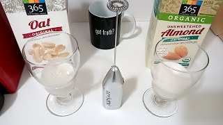 Oat Milk vs Almond Milk part 2 Frothing Test [upl. by Aikenahs]