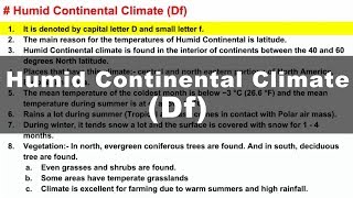 Koppen Scheme  Humid Continental Climate Df  UPSC IAS Geography [upl. by Mcginnis]