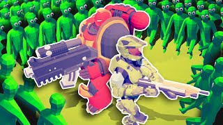 MASSIVE Zombie Apocalypse vs Master Chief amp Space Marines in Totally Accurate Battle Simulator TABS [upl. by Eimma587]