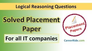 Solved Logical Reasoning Placement Paper  For all IT companies [upl. by Egrog672]