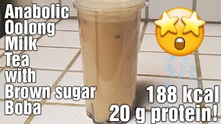 LowCalorie High Protein Oolong Milk Tea with Boba Anabolic Bubble Tea Recipe [upl. by Rush]