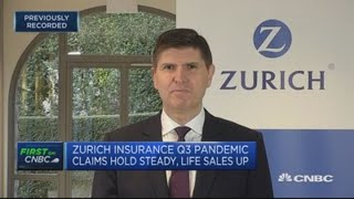 Zurich Insurance CFO says he doesnt expect any further material impact from Covid claims [upl. by Ynnaffit]