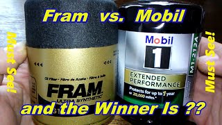 Fram Ultra XG10575 Oil Filter Cut Open vs Mobil1 M1212A Oil Filter Cut Open Comparison [upl. by Nojad345]