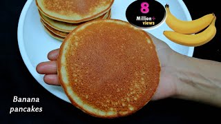 Banana Pancakes Recipe  Fluffy Banana Egg Pancakes [upl. by Eenram]