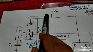 Monostable multivibrator using 555 Timer [upl. by Ohs956]