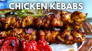 Turkish Chicken Shish Kebab  Succulent Chicken Skewers  ASMR COOKING [upl. by Nadruoj]