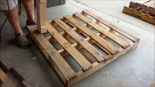 Pallet Recycling With A Drill Powered Dismantling Tool [upl. by Ahtis]