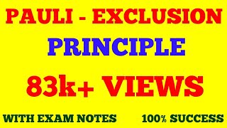 PAULI EXCLUSION PRINCIPLE  PAULIS EXCLUSION PRINCIPLE IN ATOMIC PHYSICS  WITH EXAM NOTES [upl. by Wehtam]