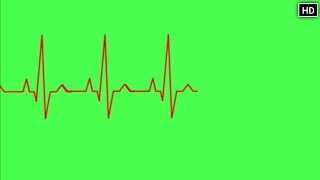 GREEN SCREEN Heartbeat line Animation effect For medical purpose [upl. by Rexfourd]