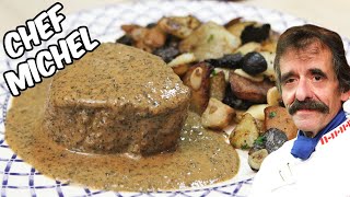 filet de boeuf sauce périgourdine avec pommes de terre sarladaises [upl. by Erialb]