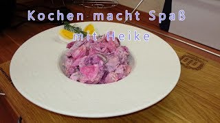 Heringssalat mit roter Bete und Kartoffeln  Herring salad with beetroot and potatoes [upl. by Anayi45]