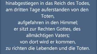 Apostles Creed  Das Apostolische Glaubensbekenntnis [upl. by Lancelle]