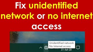 How to fix unidentified network in windows 10 [upl. by Ynattib]