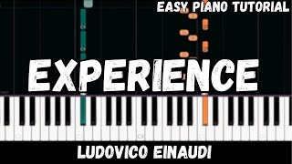 Ludovico Einaudi  Experience Easy Piano Tutorial [upl. by Lundeen]