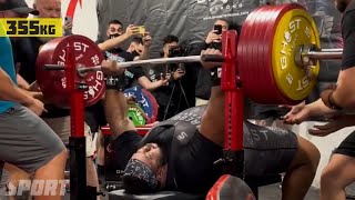 Julius Maddox 355kg 7826lb RAW Bench Press World Record 2021 [upl. by Nolasba]