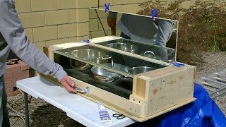 DIY Advanced Solar Oven Fully Insulated quotNo Turnquot Solar Oven real wood glass and mirror 350F [upl. by Eniar]