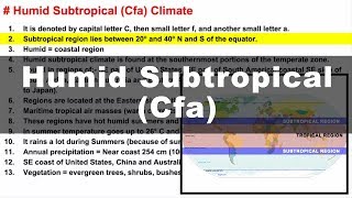 Koppen Scheme  Humid Subtropical Cfa  UPSC IAS Geography [upl. by Yenitsed]