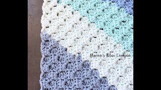 C2C with Half Double Crochet Tutorial using Caron Cotton Cakes [upl. by Lepley]