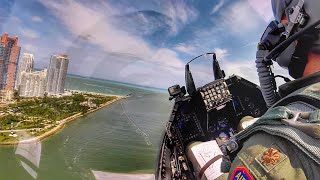 F16 Over the Shoulder Cockpit View  Airshow over South Beach Miami  Cockpit Audio [upl. by Maureen]