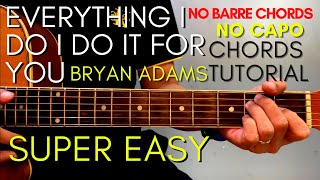 BRYAN ADAMS  Everything I Do I Do It For You CHORDS EASY GUITAR TUTORIAL for Beginners [upl. by Adrian]