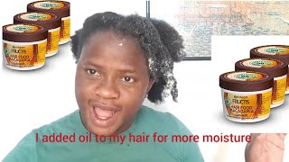 Garnier fructis hair food macadamia deep conditioner on natural hair [upl. by Orecul280]