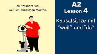 Learn German  Kausalsatz  Nebensatz  weil da vs denn  German for beginners  A2  Lesson 4 [upl. by Carlick]