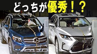 【メルセデス・ベンツ GLC vs レクサス RX】IIHS衝突安全 どっちが優秀！？ [upl. by Berke]