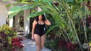 Curvy by Capriosca Swimwear  Plus Size Swimsuit Style Over the Shoulder [upl. by Nirhtak]