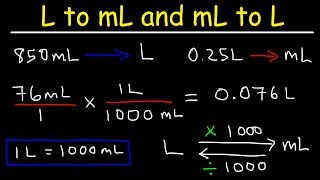 How To Convert From MilliLiters to Liters and Liters to Milliliters  mL to L and L to mL [upl. by Starlin206]