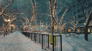 Seattle 6AM Morning Snow Walk Downtown to Space Needle [upl. by Acus]