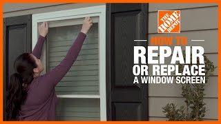 How to Repair or Replace a Window Screen  The Home Depot [upl. by Oxley883]