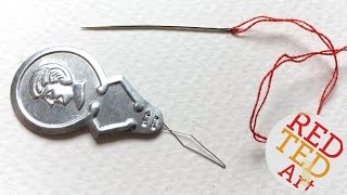 How to use a needle threader Craft Basics [upl. by Aneem]