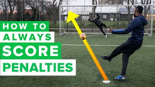 HOW TO ALWAYS SCORE PENALTIES  Penalty kick tutorial [upl. by Thera932]