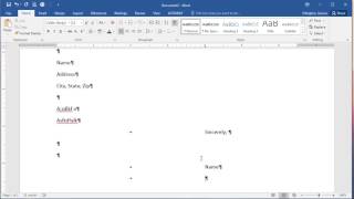 Microsoft Word 2016  Creating Tab Stops [upl. by Bender572]