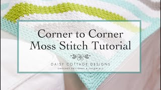 C2C Moss Stitch Crochet Tutorial  Linen Stitch Crochet [upl. by Liana757]