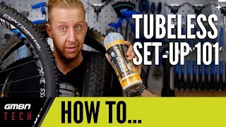 Mountain Bike Tubeless Tyre Set Up 101  GMBN How To [upl. by Enrobialc815]