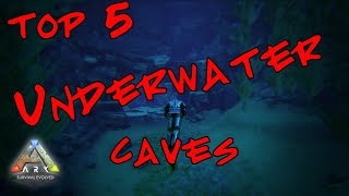 Top 5 Underwater Cave  Base Locations 2021 Ark The Island [upl. by Naimaj]