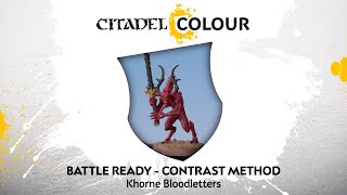 How to Paint Battle Ready Khorne Bloodletters – Contrast Method [upl. by Anialam]