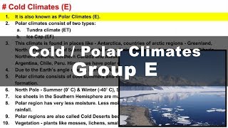 Koppen Scheme  Polar Cold Climate E  UPSC IAS Geography [upl. by Ahearn]