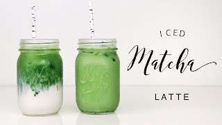 HOW TO MAKE AN ICED MATCHA LATTE [upl. by Karlens]