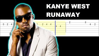 Kanye West  Runaway Easy Guitar Tabs Tutorial [upl. by Nimaynib]