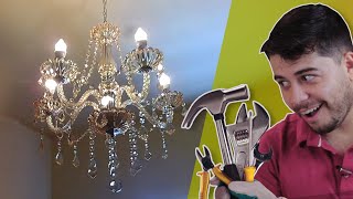 💡 Deu gosto INSTALAR esse LUSTRE de CRISTAL MARAVILHOSO [upl. by Oidualc]