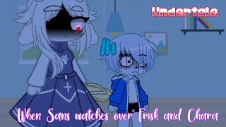 When Sans has to watch over a Frisk and Chara  Undertale [upl. by Damara]