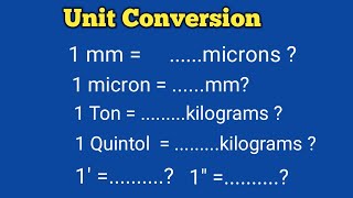 Unit Conversion mm to microns [upl. by Reviel]