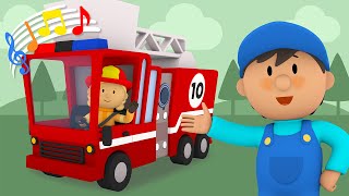 10 Little Fire Trucks  Carls Car Wash Kids Song [upl. by Aicinoid]