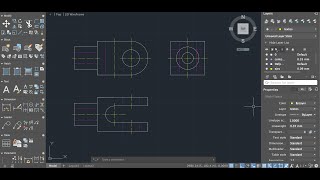 AutoCAD  vistas técnicas con vista oculta y ejes [upl. by Golda]